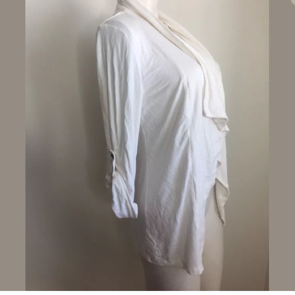 Chelsea & Theodore Draped White Cardigan - Picture 2 of 5